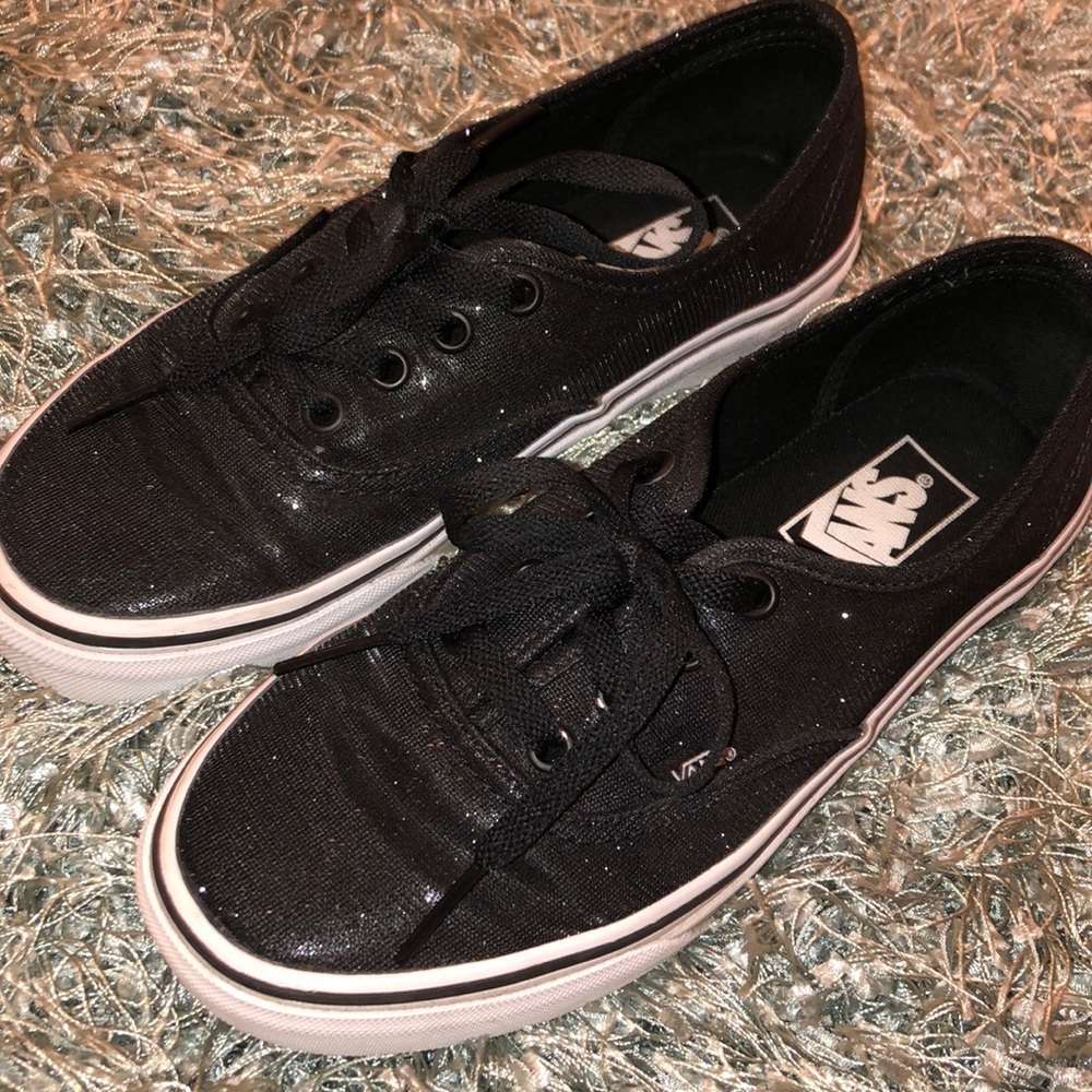Black sparkly VANS. Size 7. The look great!